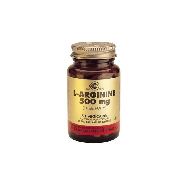 Solgar L-Arginine 500mg 50 φυτικές κάψουλες