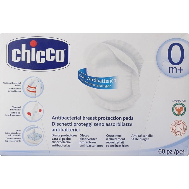 Chicco Επιθέματα Στήθους Αντιβακτηριακά x 60 Τμχ